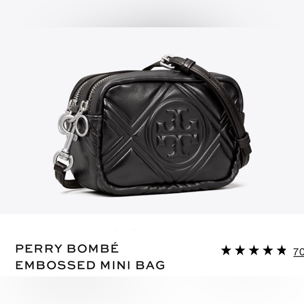Tory Burch Black Belt Bag with Embossed Design